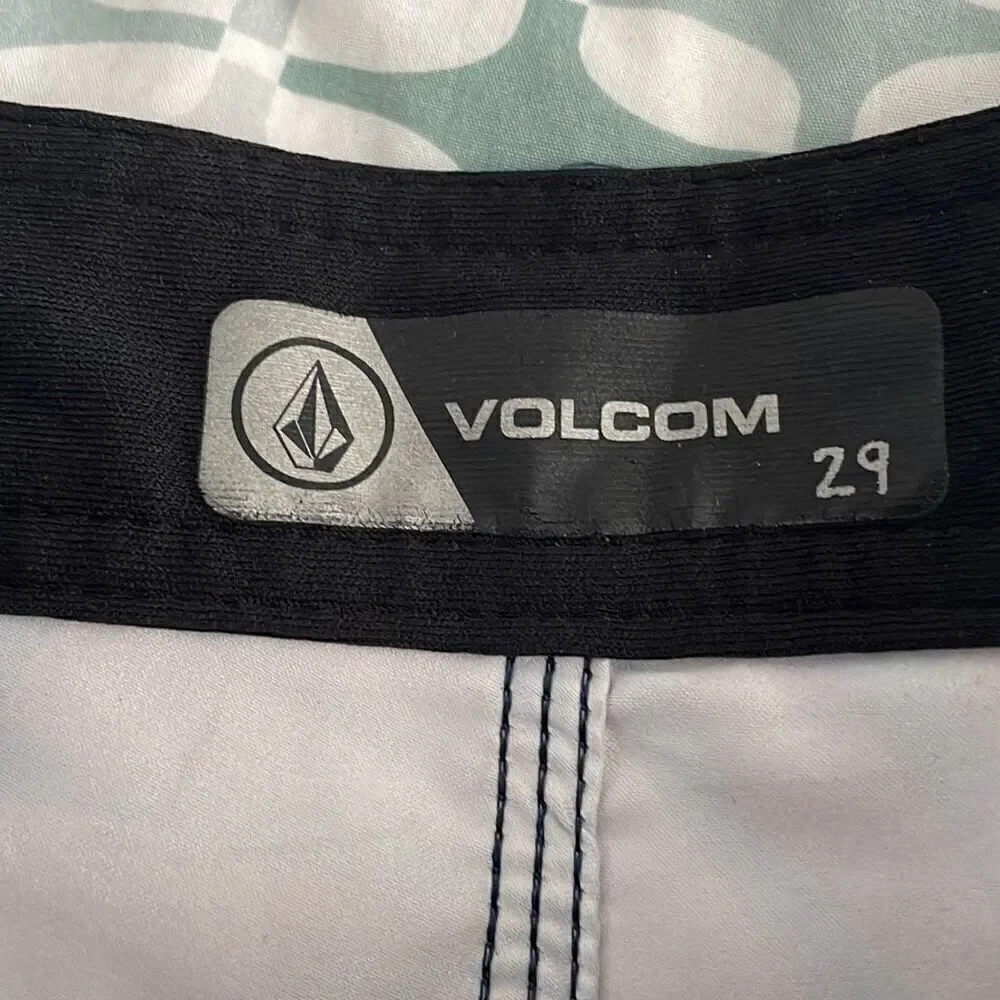 EUC! Volcom Board Shorts Red Black Print - Size 29